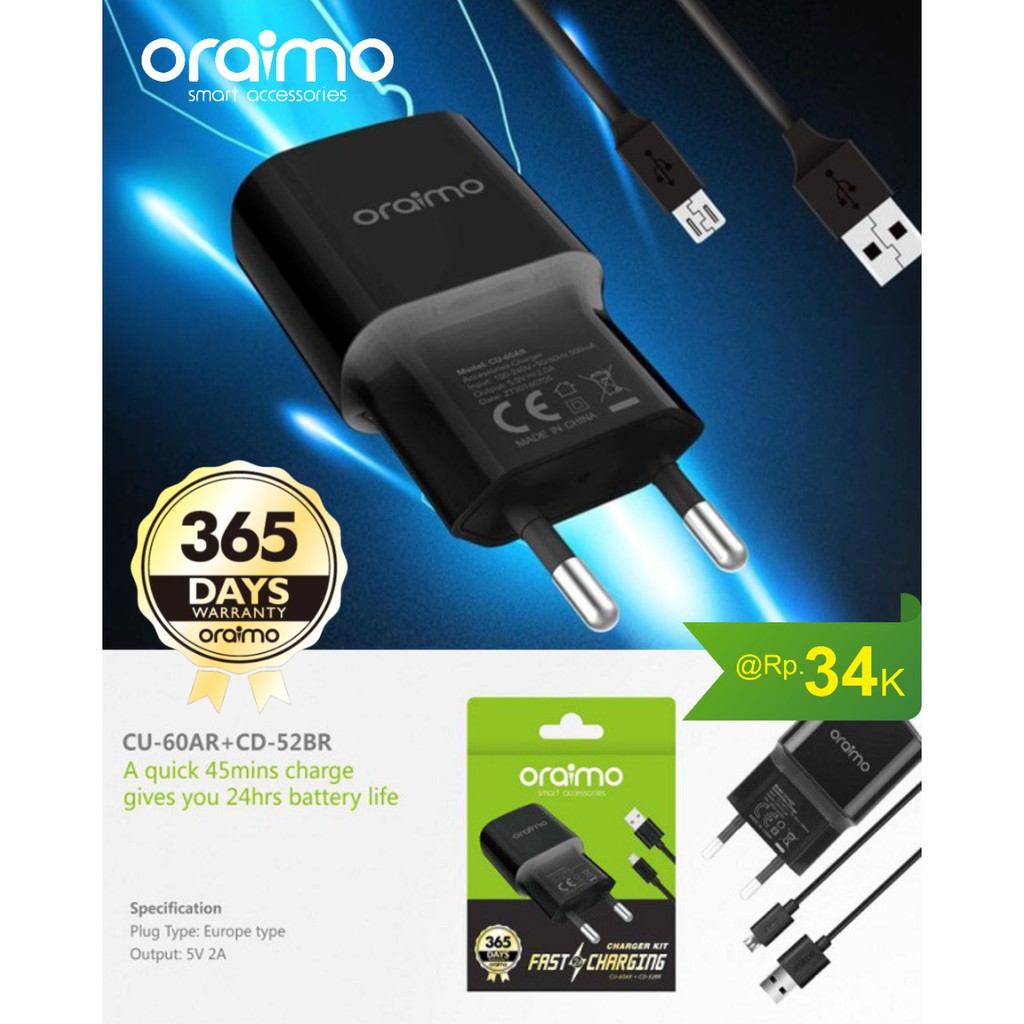 CHARGER ORAIMO KIT CU-60AR PLUS CD-52BR MICRO