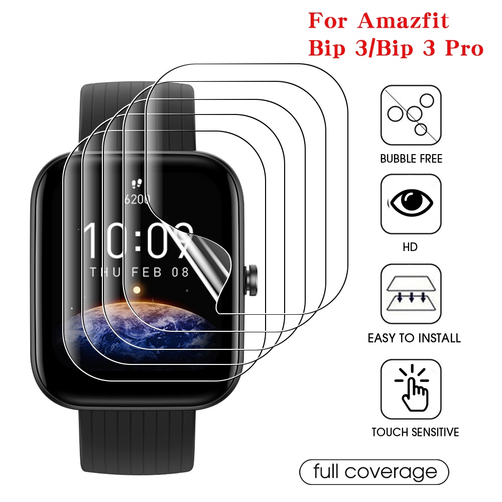 1 Pc Film Pelindung Layar Bahan TPU Anti Gores Untuk Xiaomi Amazfit Bip3 Bip3 Pro