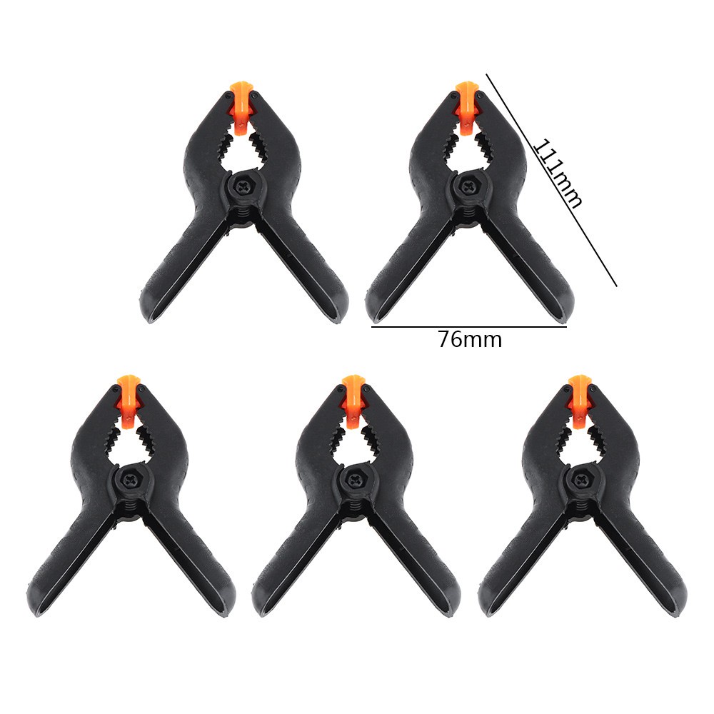 5pcs / Lot Klip Penjepit Multifungsi Bahan Plastik Nilon Warna Hitam Ukuran 4 Inchi Dengan Pembuka Maksimal 50mm