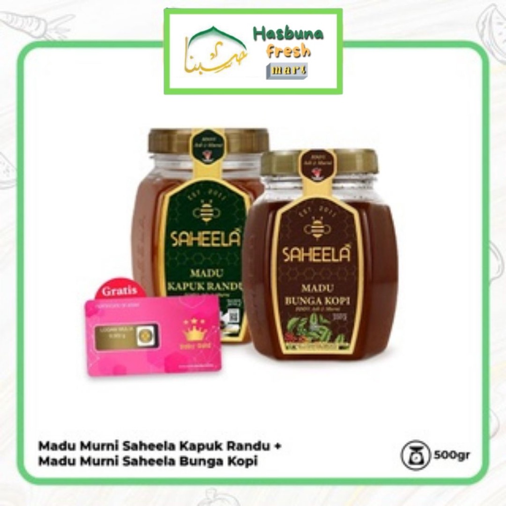 

Madu Murni Saheela 1000gr [Kapuk Randu + Bunga Kopi ] 2pcs 500gr ASLI 100 % Original Pure Honey | Raw Hasbuna Fresh Mart Honey (Tanpa Campuran)