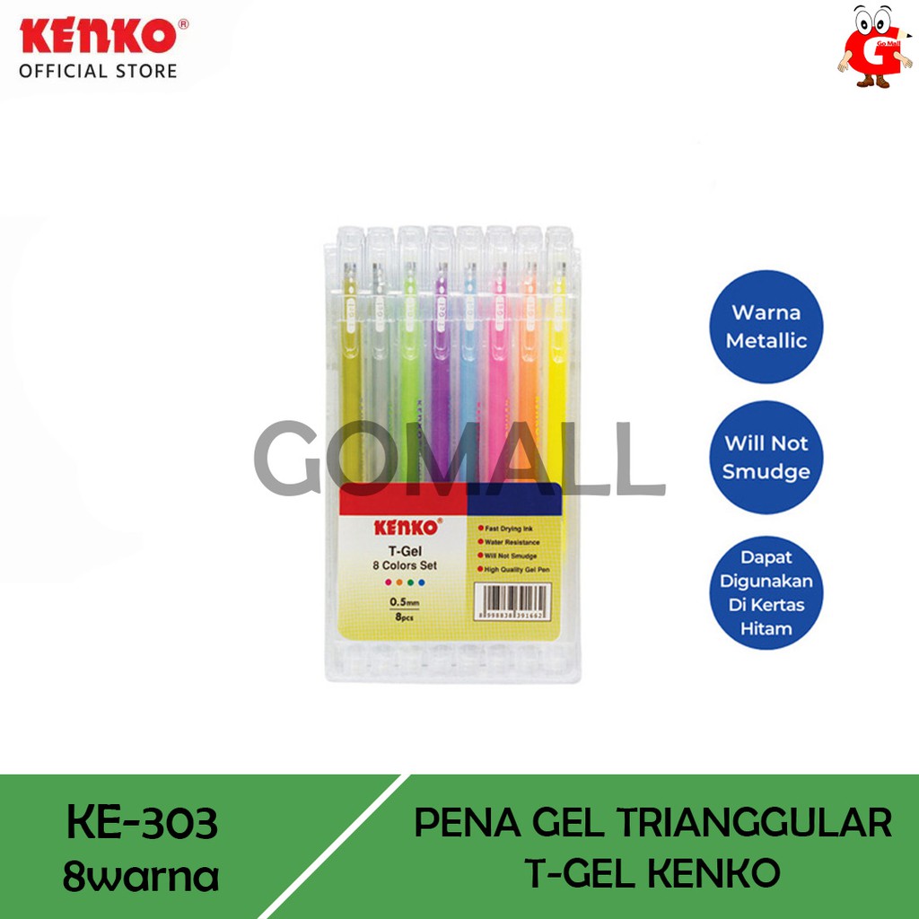 

PENA KENKO GELL KE-303 T-GEL Trianggular ( 8 Pcs / Set )