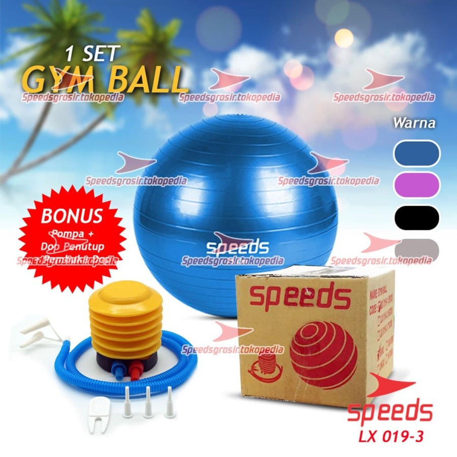 GYMBALL SPEEDS BOLA GYM / BOLA GYM / BOLA YOGA FITNESS ALAT OLAH RAGA+POMPA