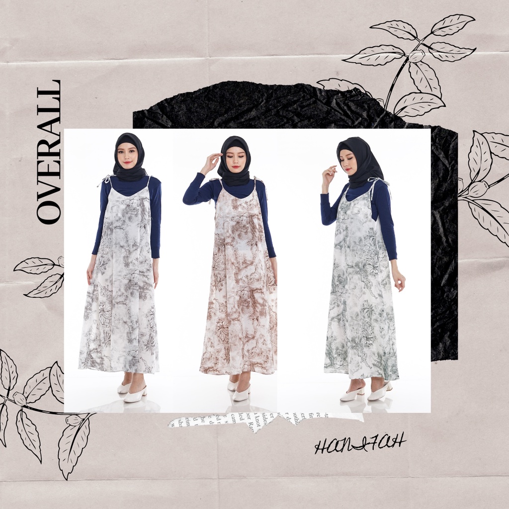 LimitedFashion Overall Dress Wanita Muslim Hanifah Premium Kekinian Terbaru