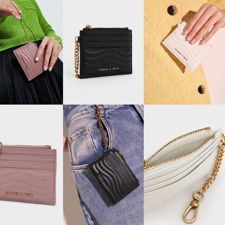 Menarik.. CK Aubrielle Stitch-Trim Zip Card Holder