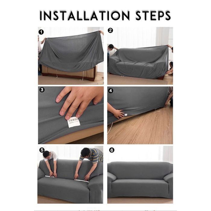 Elastic Sofa Cover Plain / Sarung Penutup Sofa Elastis Stretch Motif