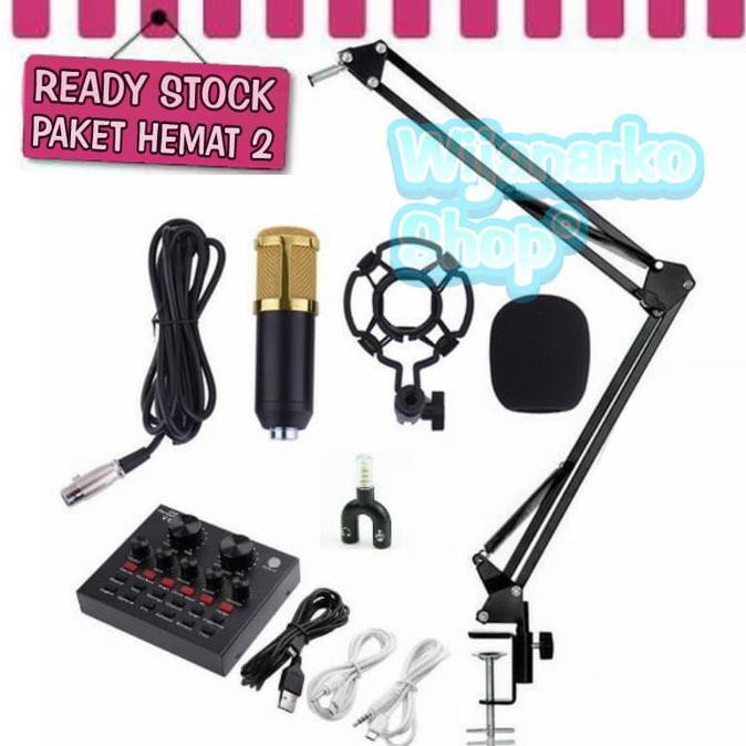 PAKET HEMAT 2 REKAMAN BM800 + SOUNDCARD V8 /V8S - HITAM