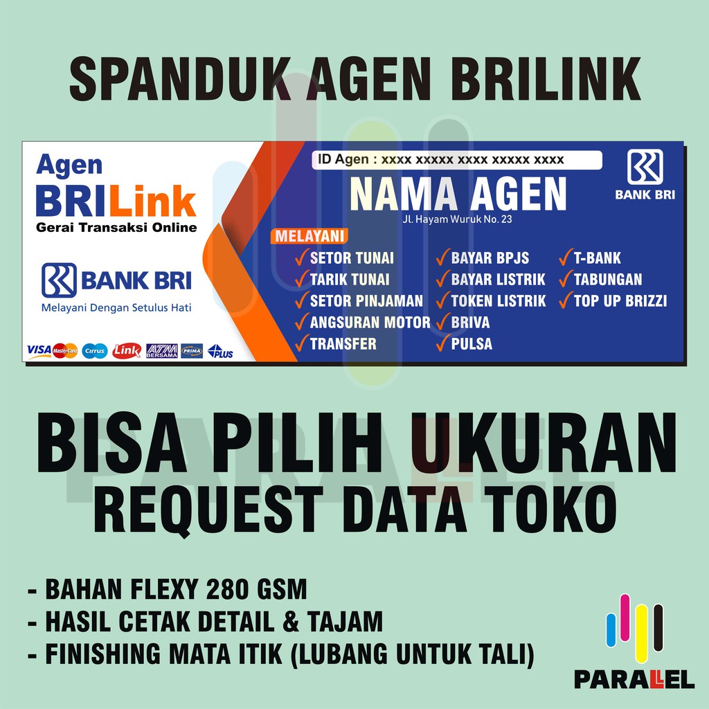 SPANDUK BRILINK, BANNER AGEN BRILINK, SPANDUK AGEN BRI LINK CUSTOM