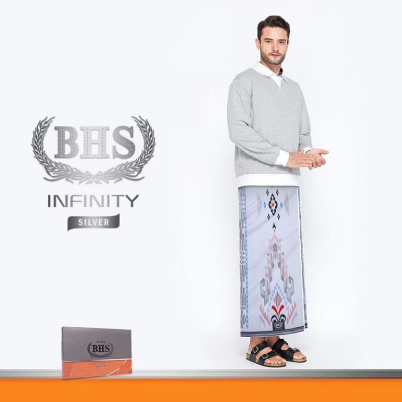 Sarung BHS Infinity Silver Motif PKB Putih