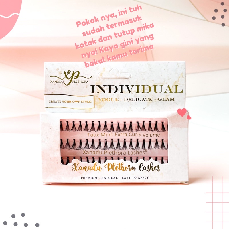 FAUX MINK EXTRA CURLY VOLUME - Ultrathick - Xanadu Plethora Lashes - Individual - Bulu Mata - EYELASH VOGUE DELICATE GLAM