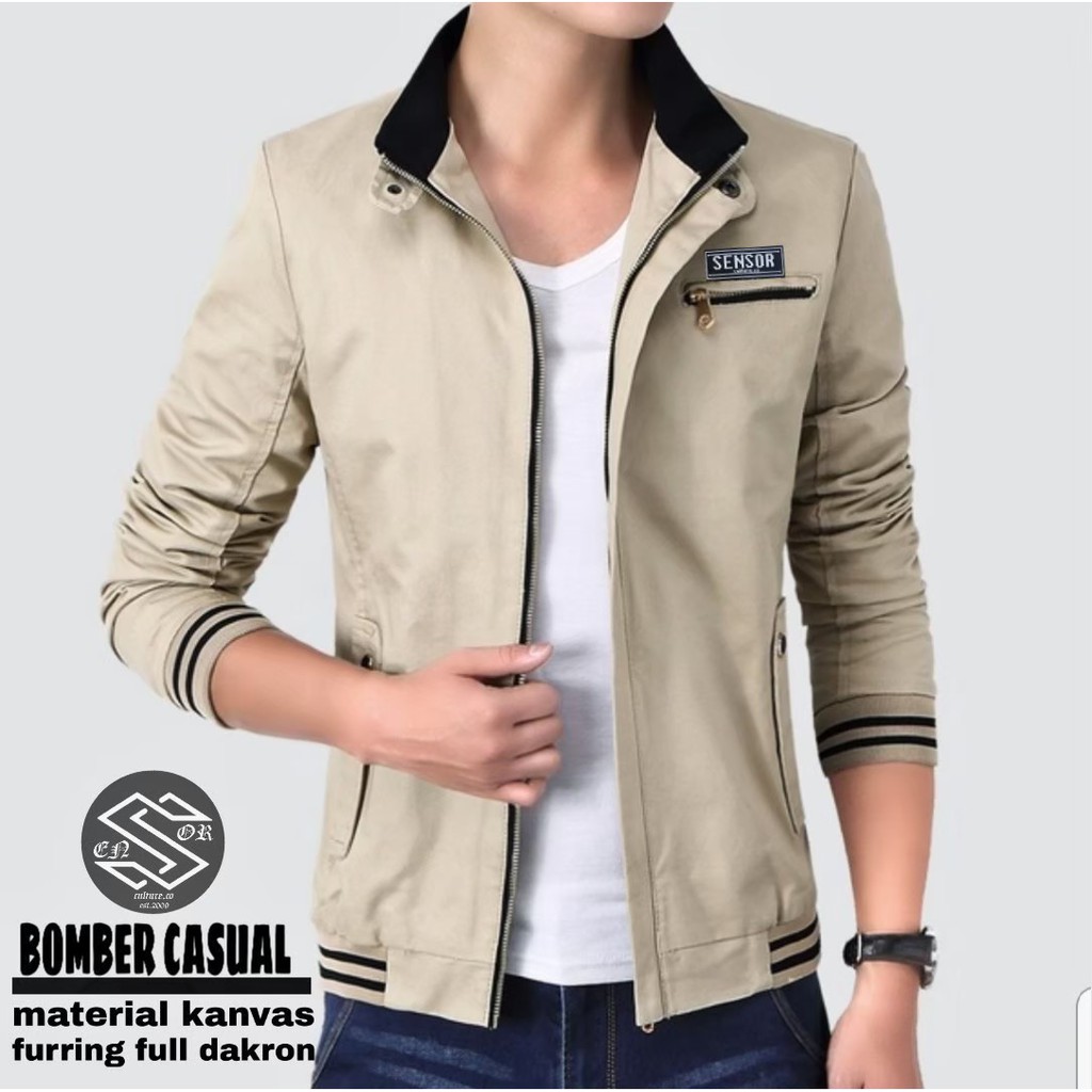 [ COD ] Jaket Bomber Pria / Jaket Bomber Casual original Sensor