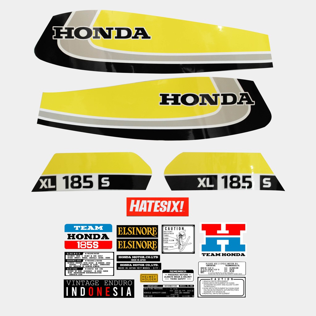 Sticker Decal Tempelan Honda xl 185S 1979 Hatesix