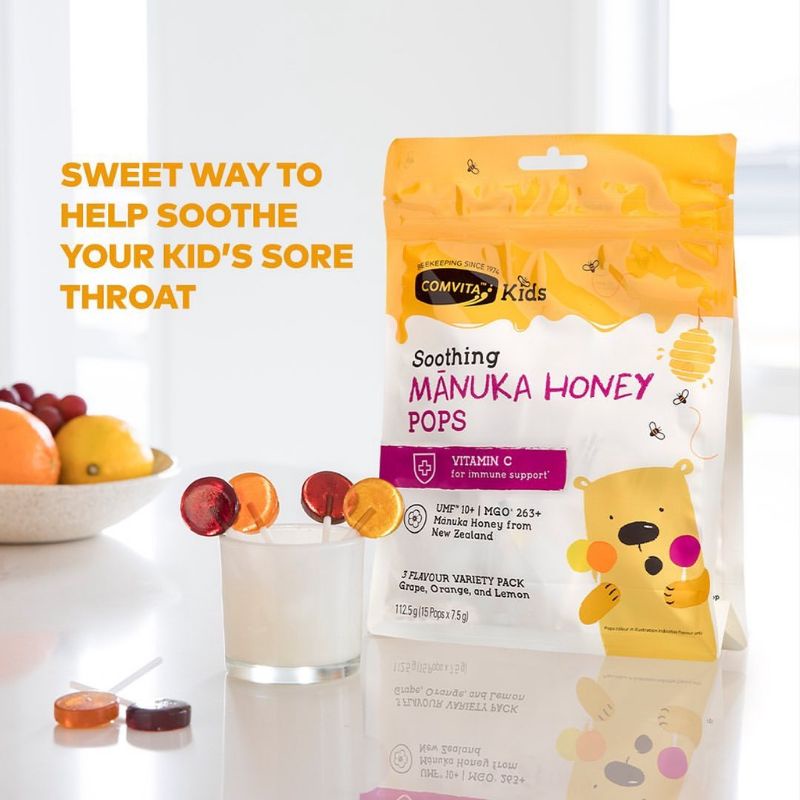 

Comvita Kids Soothing Manuka Honey Pops Permen Lolipop 15pcs