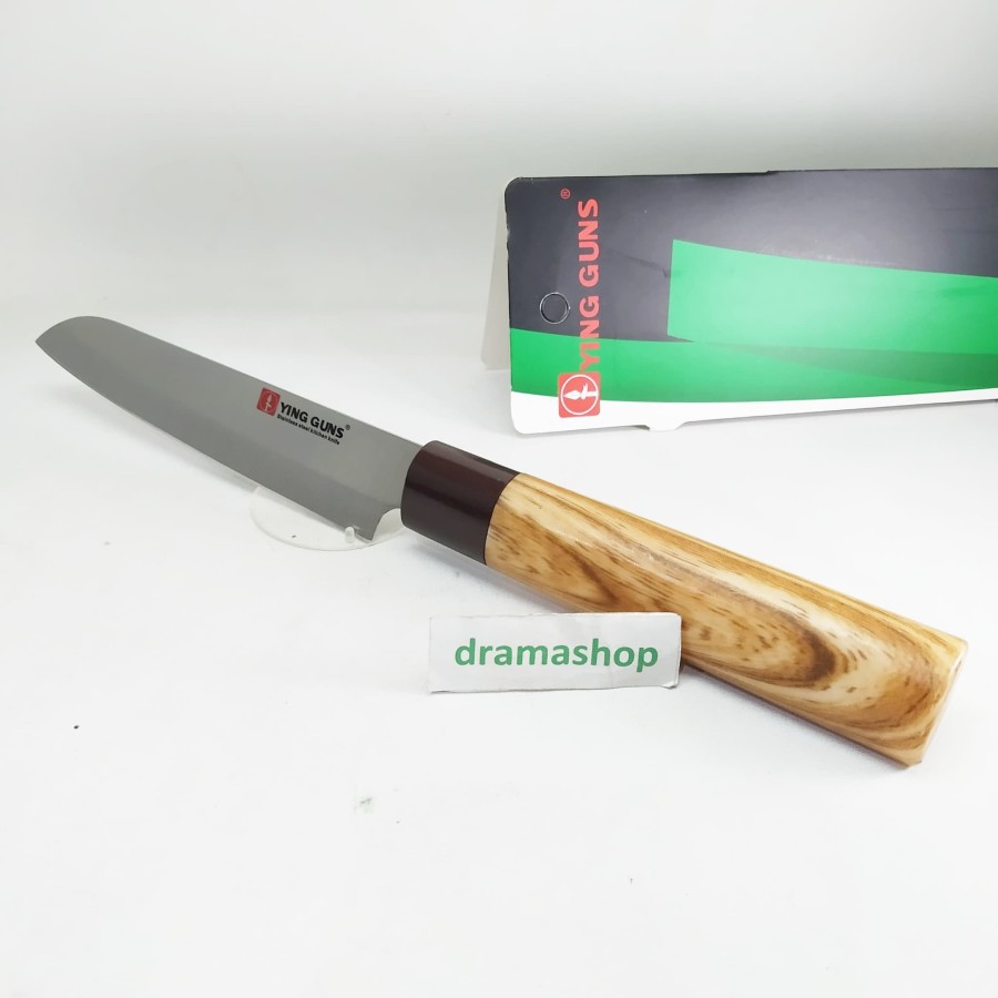 Pisau sayur buah dapur ramping kecil 4.5&quot; 4.5 inch gagang motif kayu dramashop