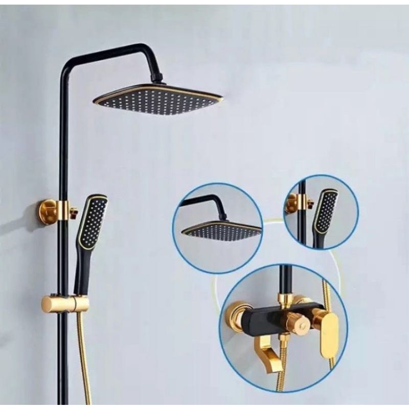 Shower tiang black gold emas panas dingin &quot;ORIGINAL&quot; / kran tiang shower gold hitam