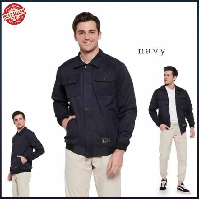 JAKET LEVIS PARKA KERAH PRIA CANVAS - BLACK,NAVY,ARMY