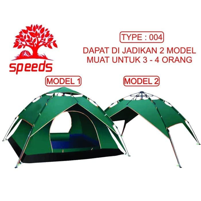 Tenda Camping Tenda Kemah Speeds 4-5 Orang Portable Type 004