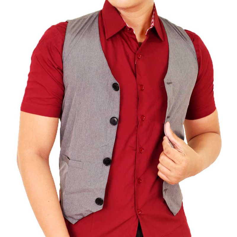 Mens Formal Vest - Rompi Formal Katun Banyak Pilihan Warna - ROM (COMB)