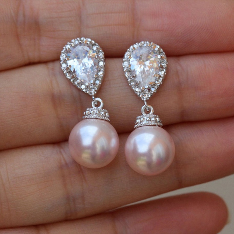 Aesthetic Simulated Pearl Earrings White/Pink Colors Elegant Women Accessories For Wedding Engagement New Fashion Jewelry