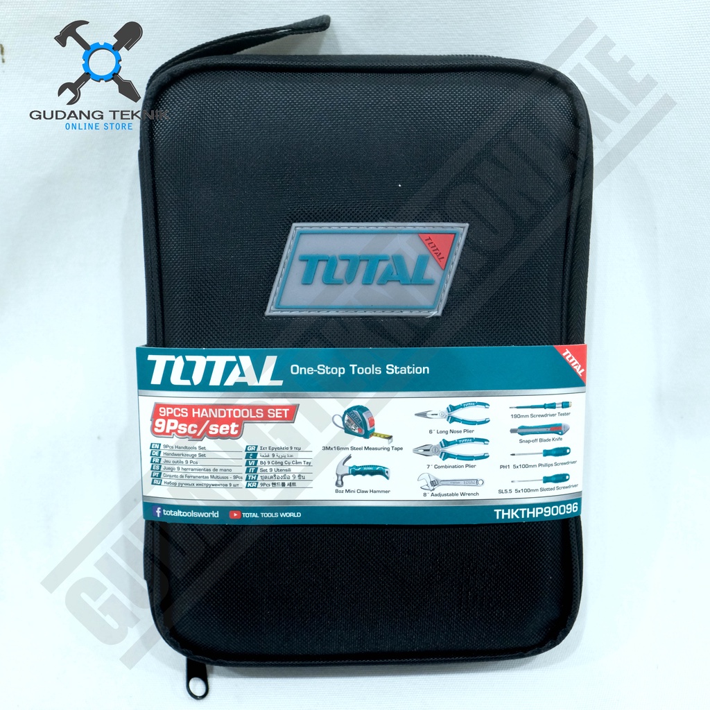 Hand Tools SET 9 Pcs TOTAL THKTHP90096 / Alat Pertukangan PerkakasTangan  Tool Kit SET 9Pcs 90096 TOTAL