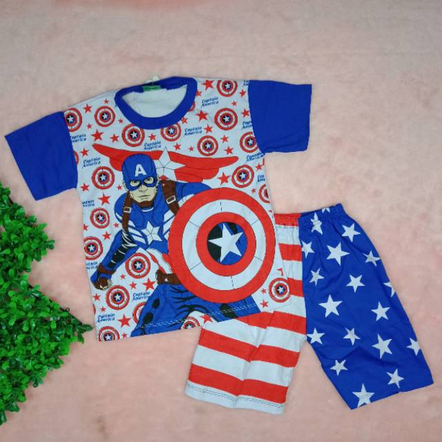 Ss#173 Setelan Anak Size 5-6tahun Gambar Superhero / Baju Anak / Pakaian Anak Laki-laki