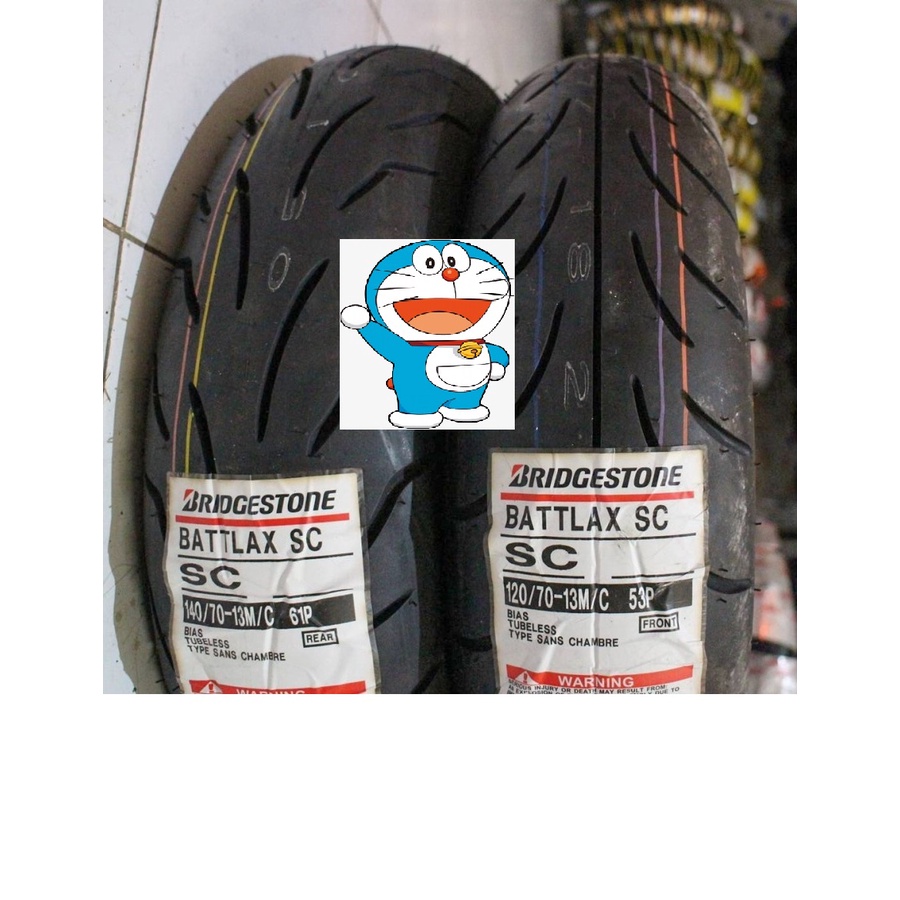 Ban SC Battlax Yamaha Nmax Set Depan120/70-13 Belakang 140/70-13 d