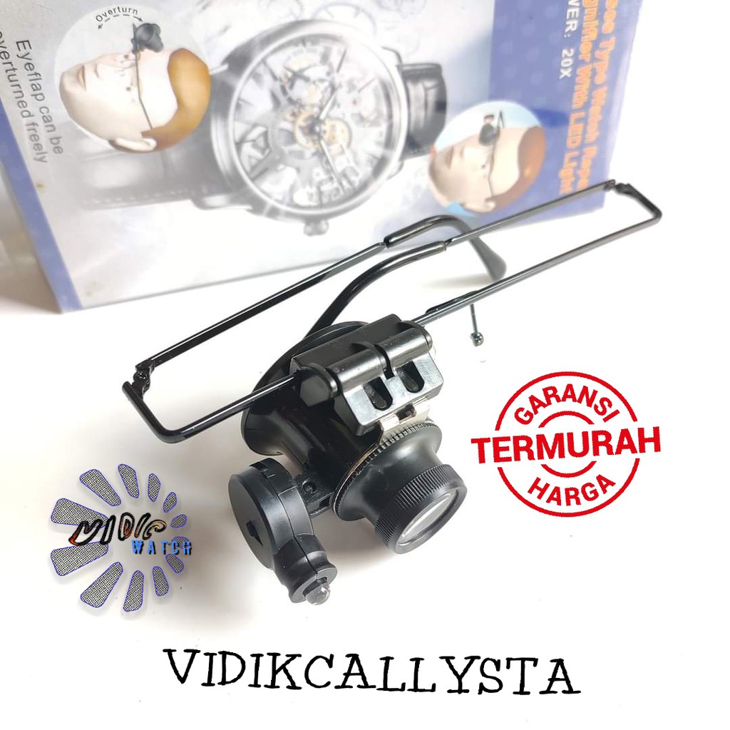 Eye loop 20X LED Kaca Pembesar Alat Servis jam tangan Elektronik