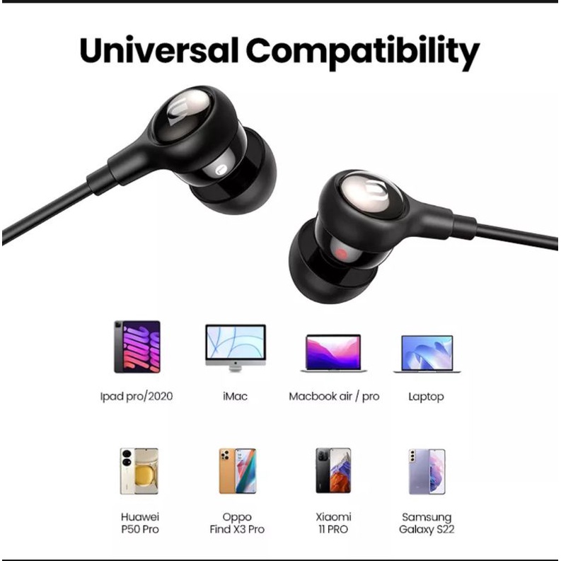 Ugreen Earphone Headset Audio Mic Stereo Hifi With Aux 3.5mm / Usb C / Lightning