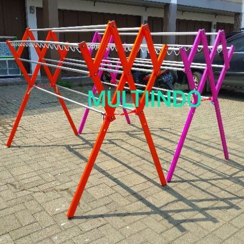 JEMURAN BAJU ALUMINIUM JUMBO MULTI P/9 + HANGER