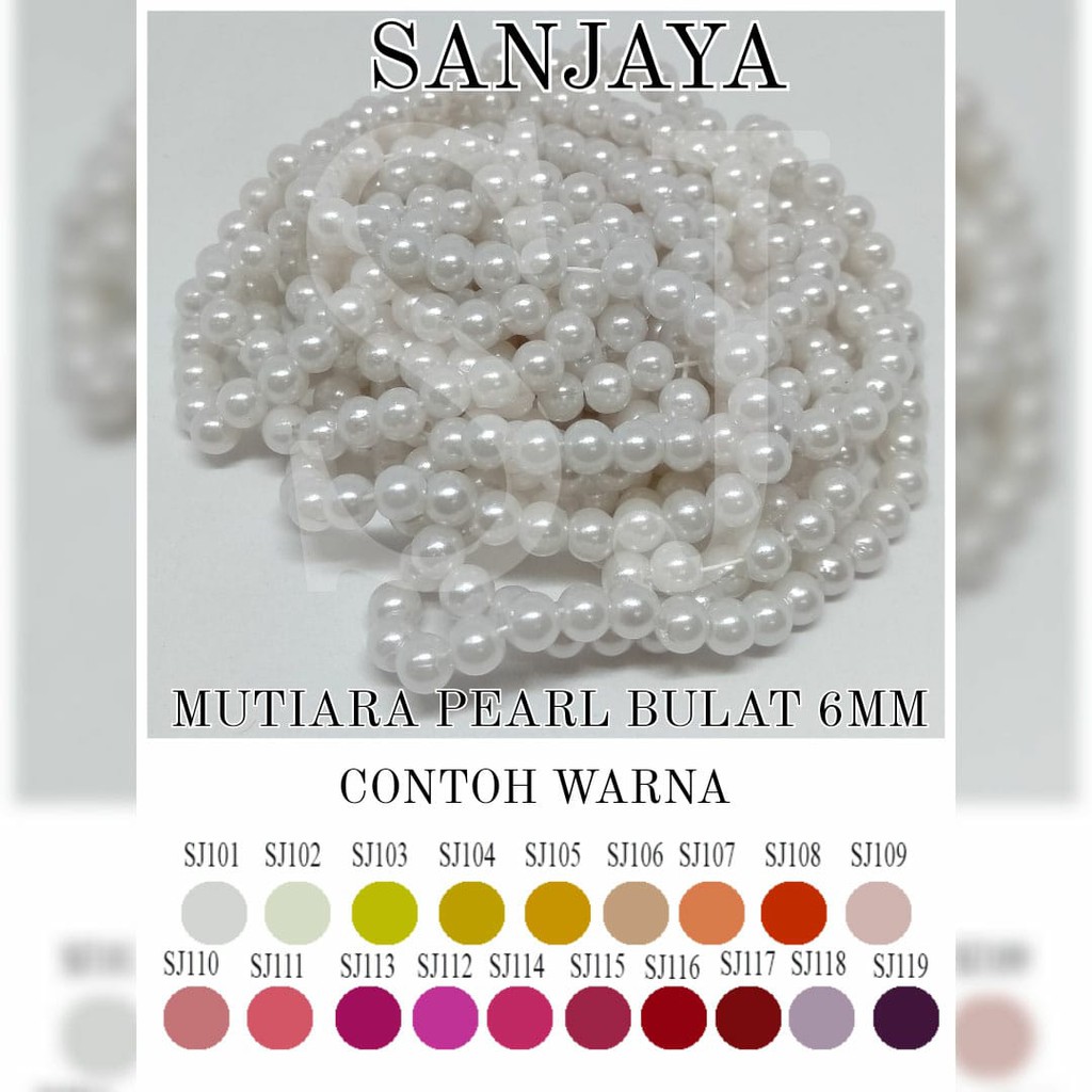 [1 Pon (450 Gram)] Manik Ringan / Mote Ringan / Mutiara Ringan Sintetis / Manik Mutiara Bulat 6Mm / Mutiara Pearl Bulat 6Mm