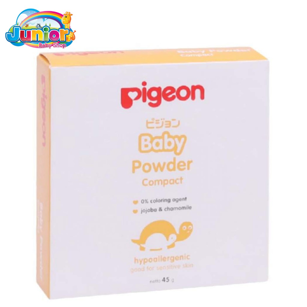 Pigeon Baby Powder Cake 45 gr Chamomile - Compact &amp; refill + puff