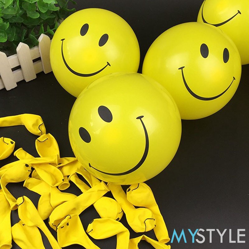 BALON LATEX SMILE (1 PACK = 100 PCS) BALON SMILE BALON EMOJI BALON LATEX MURAH