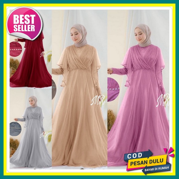 100% Real Pic  Dress Yasmin / Gamis Tile Mutiara / Gamis Jumbo / Gamis Kondangan / Maxi Dress Tile /