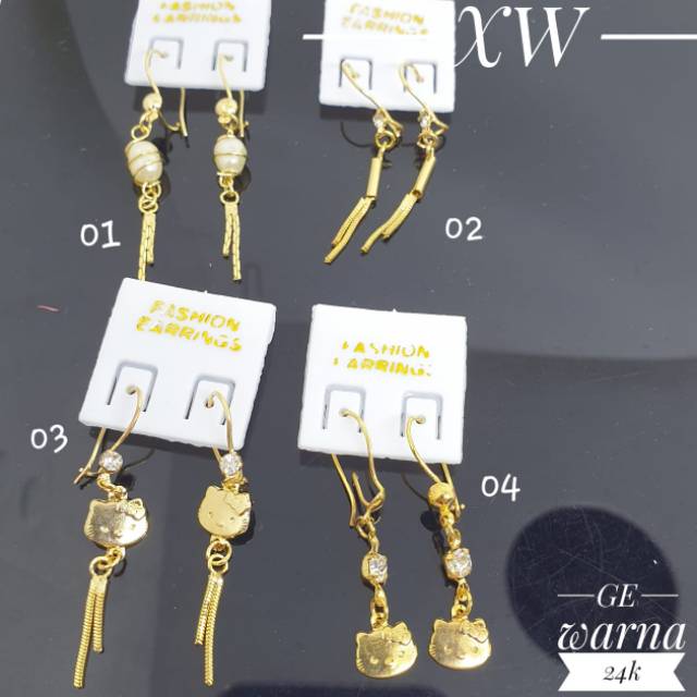 Anting warna emas 24k AX00004