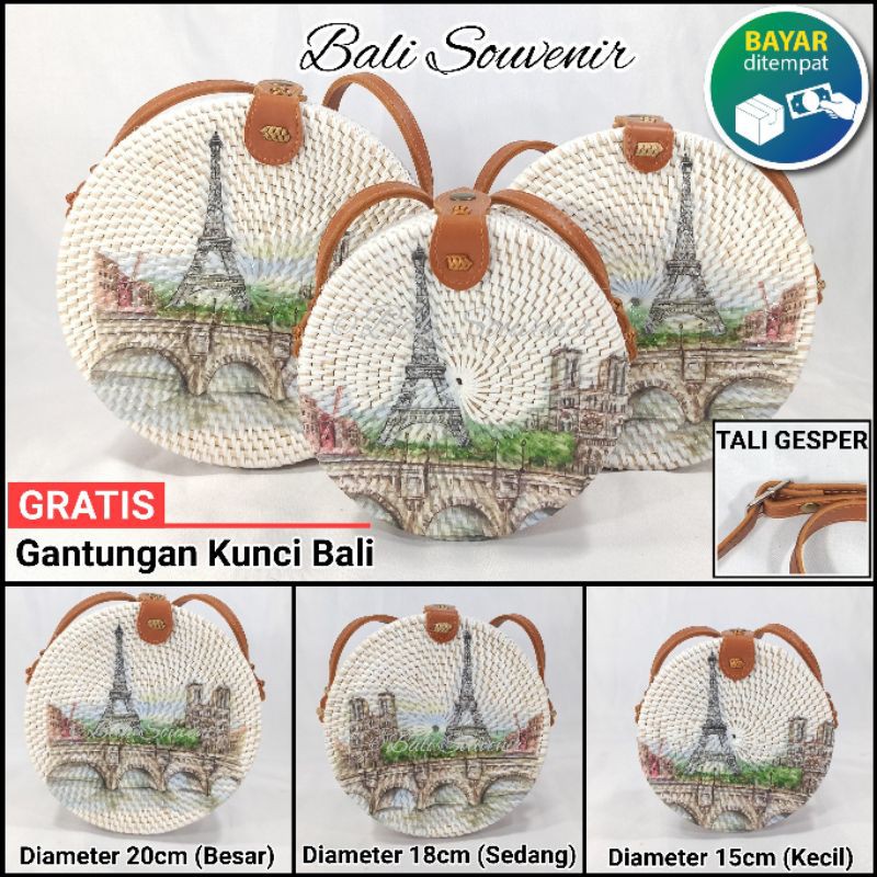 Tas Rotan Bulat Original Kualitas PREMIUM Deco Paris