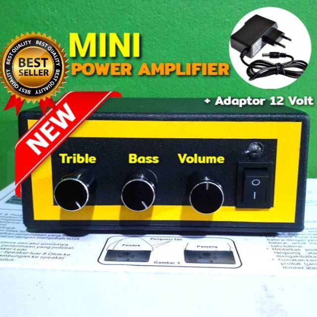 PROMO POWER AMPLIFIER MINI  VOLUME BASS TREBLE  12 VOLT DC