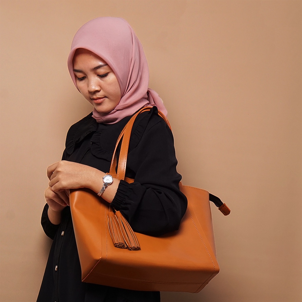 Lecari Anoi Tas Bahu Tote Bag Wanita Kulit Asli Leather