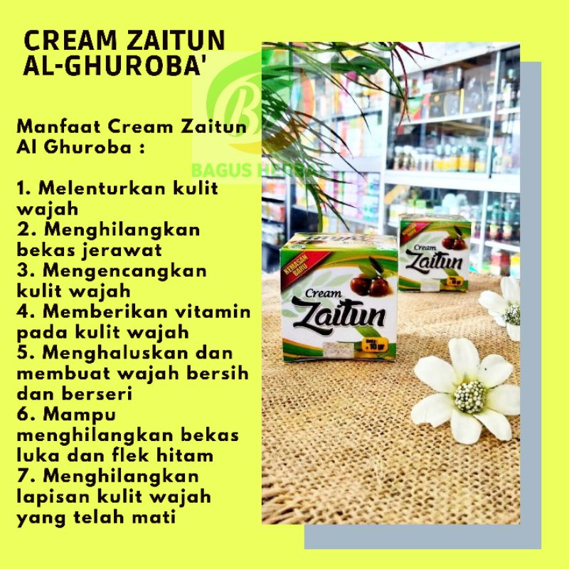 Cream wajah Zaitun Al Ghuroba menghilangkan Jerawat Flek hitam