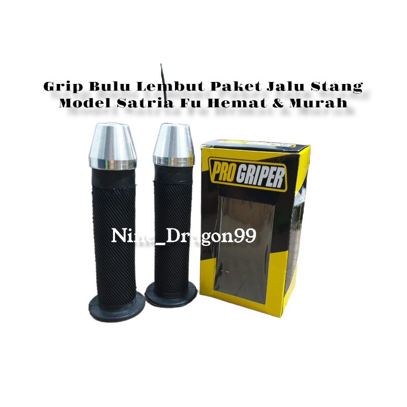 Handgrip Grip Bulu Progriper + Jalu Stang Satria Fu Sepasang Universal