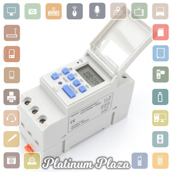 Taffware Power Timer Programmable Time Switch Relay 16A 220V 2000W`14GTVW- White