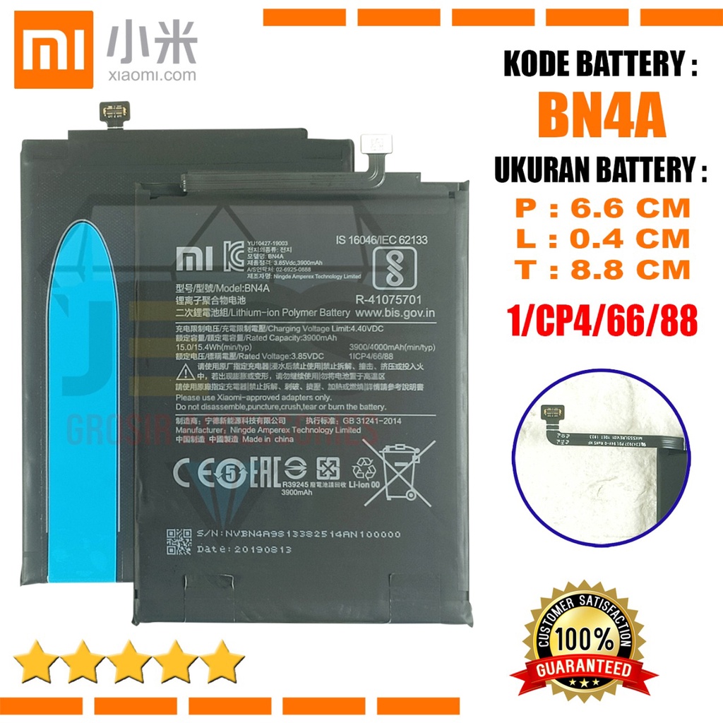 Baterai Battery Original XIAOMI BN4A &amp; BN-4A For Type REDMI NOTE 7 / M1901F7C / M1901F7G &amp; REDMI NOTE 7 PRO / M1901F7BE