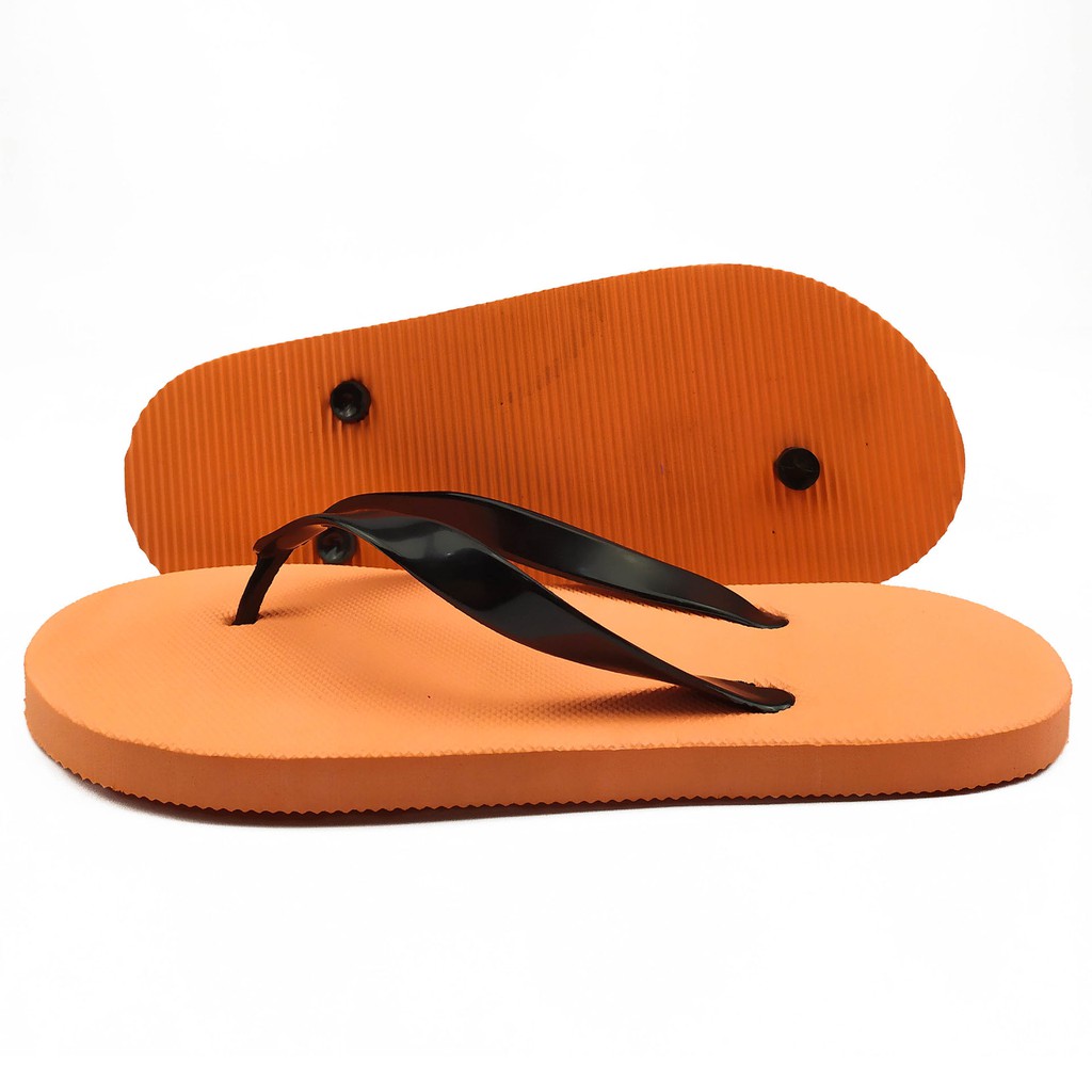 Sandal Jepit Polos | Sendal Spon Pria Casual Warna Orange