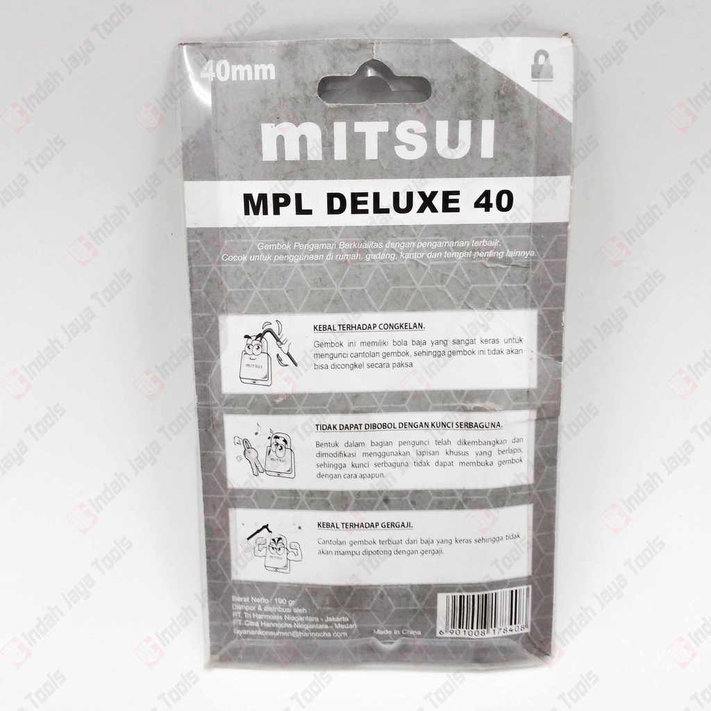 MITSUI MPL 40 Gembok Jaket 40mm Anti Maling Anti Karat Deluxe Jacket