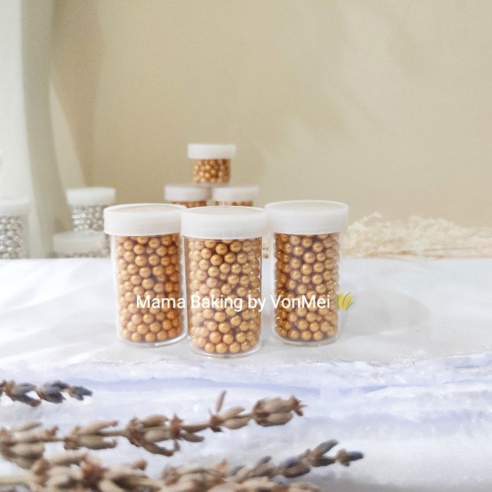 

sprinkle ball gold pearl bola emas trimit topping hias kue -+ 25 gr tokomaju1625