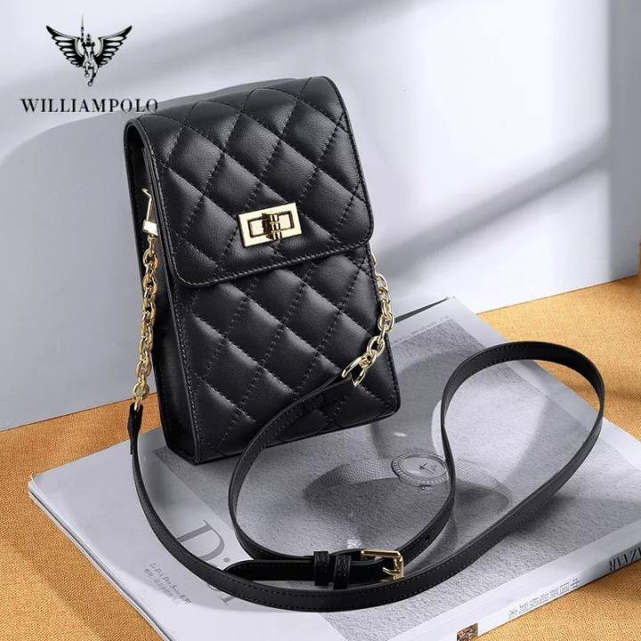 Tas Selempang WILLME-TK Sling Bag Wanita Hp Jait-jait Bordir Handphone Makeup Mini Pouch Style Korea