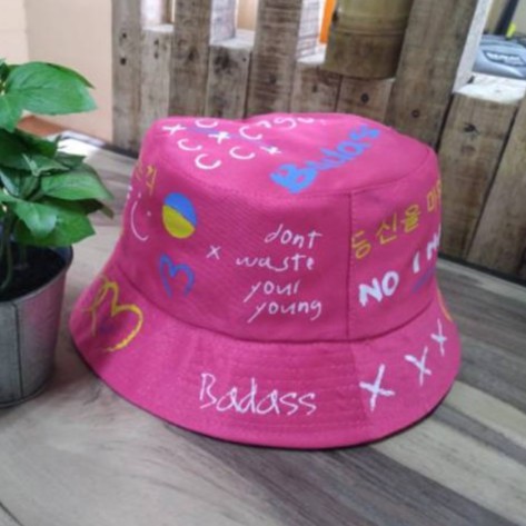 Topi Badas Keplek Bucket Sablon RD