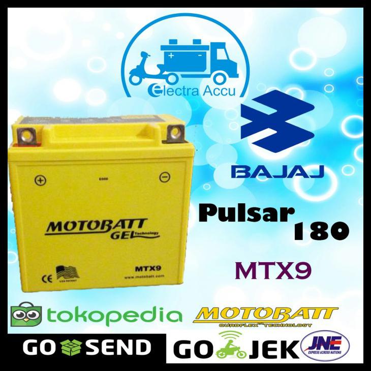 Aki Motor Bajaj Pulsar 180 Motobatt Mtx9 Aki Kering / Aki Gel