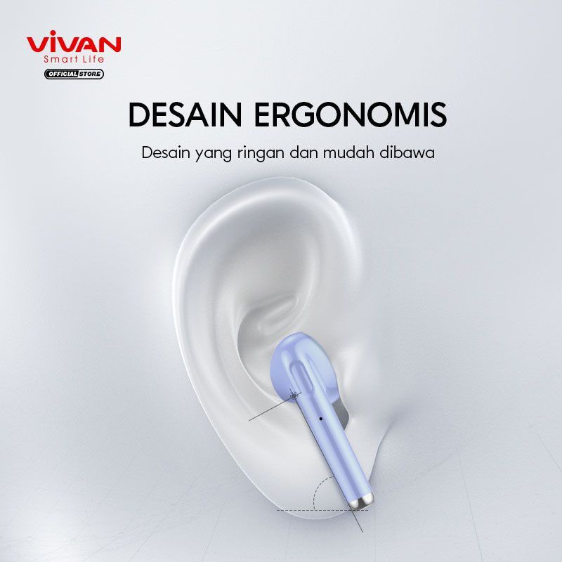 VIVAN TWS Liberty T220 Headset Bluetooth 5.1 Earphone Wireles