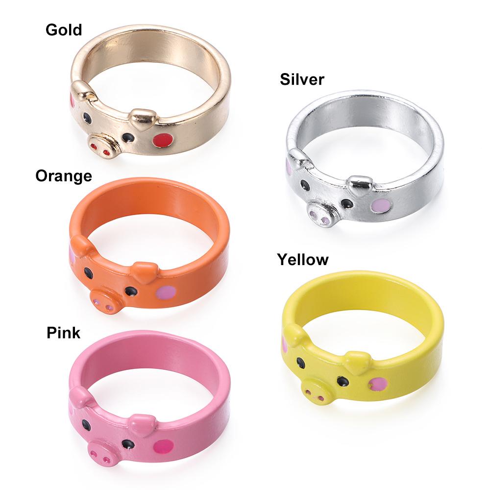 PREVA Pig Rings Women Men Fashion Piggy Retro Vintage Creative Animal