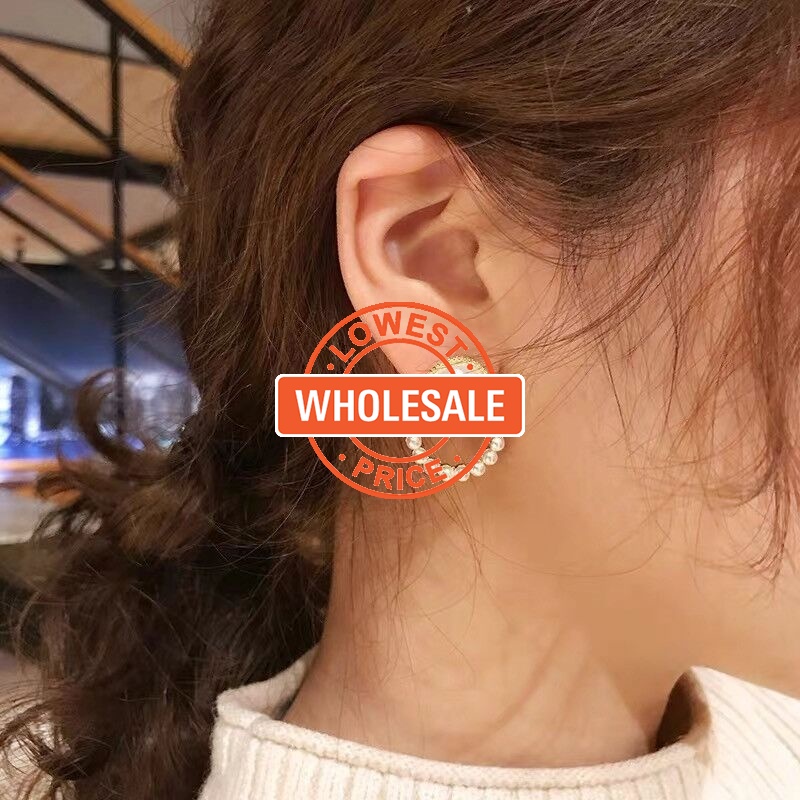 [Harga Grosir]1 Pasang Anting Stud 925 Sterling Silver Bentuk Bunga Ekor Ikan Aksen Mutiara Gaya Vintage Untuk Wanita/Hot Sale