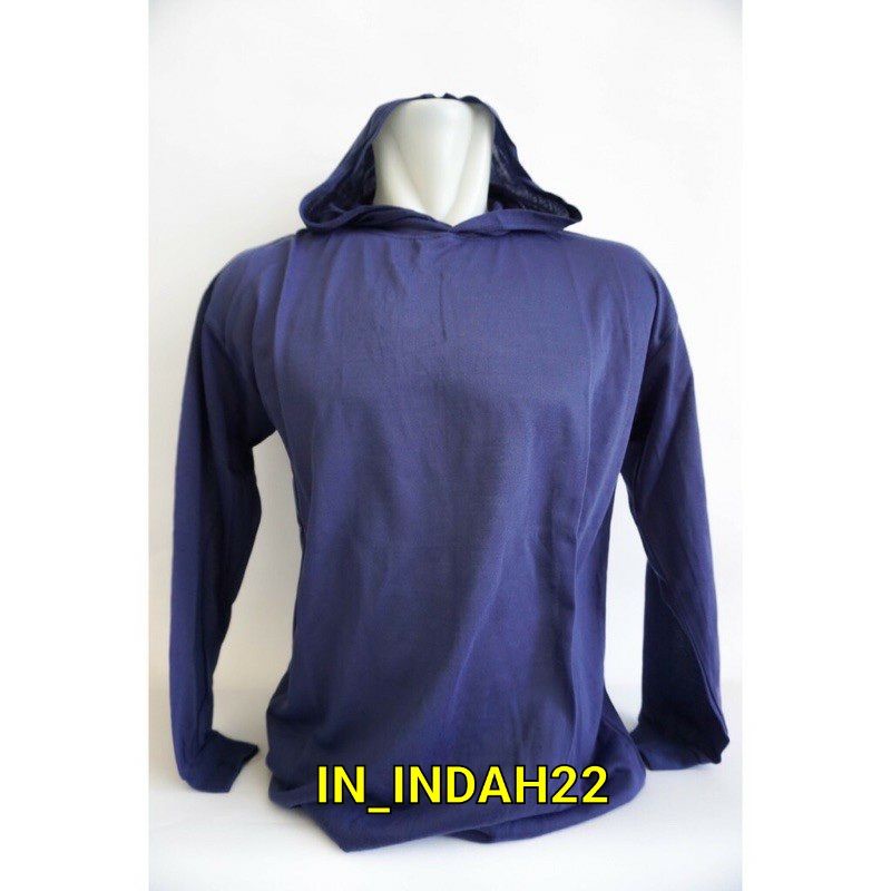 Baju Kaos Tani Polos Lengan Panjang Kupluk/Topi